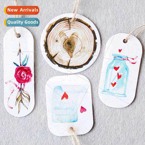 Flower Creative Printed Hang Tag Vintage Valentine Day Party