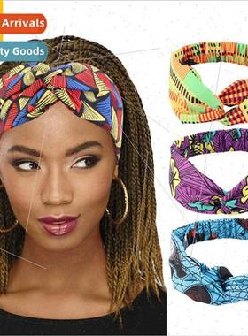 Ethnic Printed Cross HeadbHat Elastic Hair Tie  American Fas