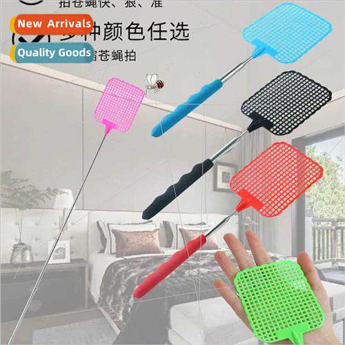 Telescopic fly swatter new plastic swatter longer iron rod t