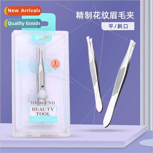 Stainless Steel Delicate Patterned Eyebrow Hair Clip False E
