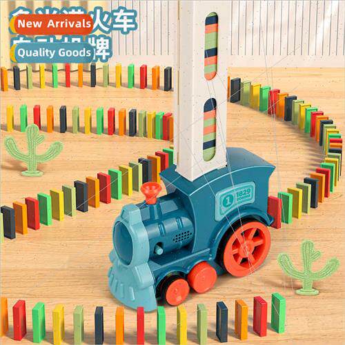 Children dominoes train educational toys automatic drop fun