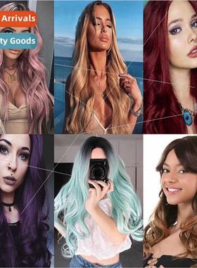 Girls middle parted wig long curly hair fluffy big wave repa