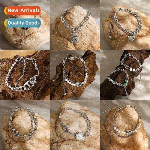 Pearl bracelet female ins niche couple strings new tide cool