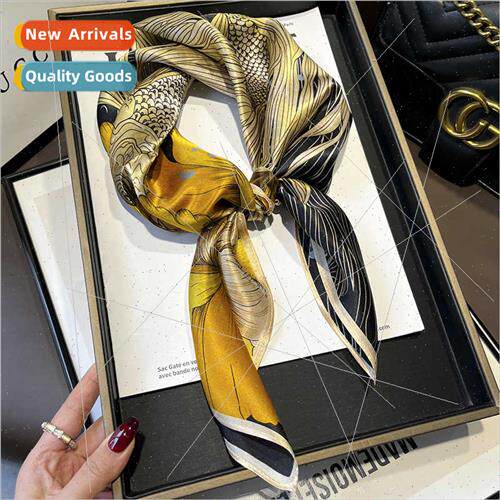 New goldfish peony flowers Chinese retro flowers silk scarf