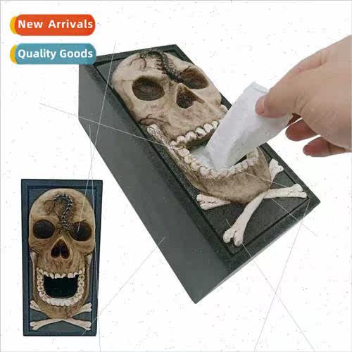 Skull tissue box creative household tissue box horror Hallow