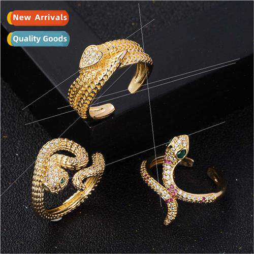 Europe fashion copper gold-plated micro-set zirconia hip-hop