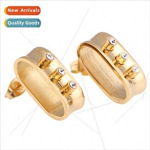 belt wind buckle earrings stee gold tanium diamonds