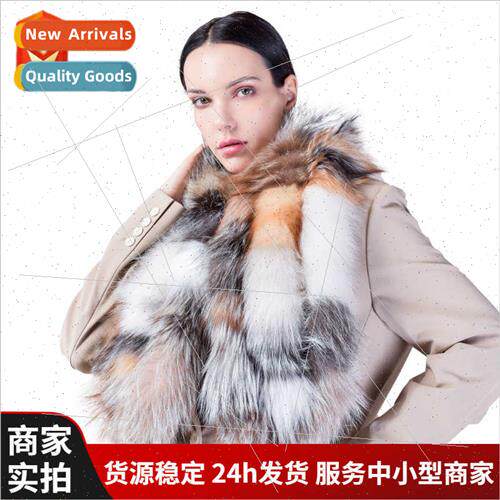 Korean  new fox hair whole skin scarf fur neck shawl multifu