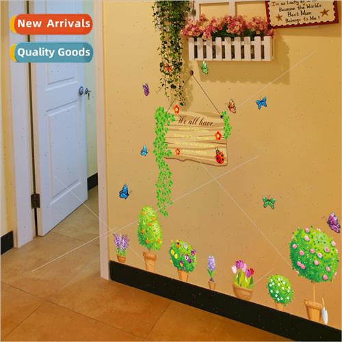 New wall stickers flower pots combination wall stickers remo