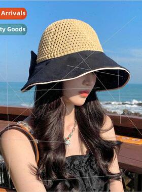 2023 Korean  new spring fall hat female temperament bow gras
