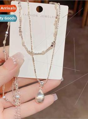 che Fashion Sweet Detachable Double Layers Teardrop Necklace