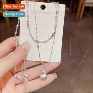 che Fashion Sweet Detachable Double Layers Teardrop Necklace