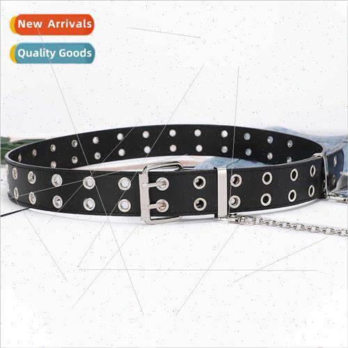 Double row holes fashion styling belt design ins super fire