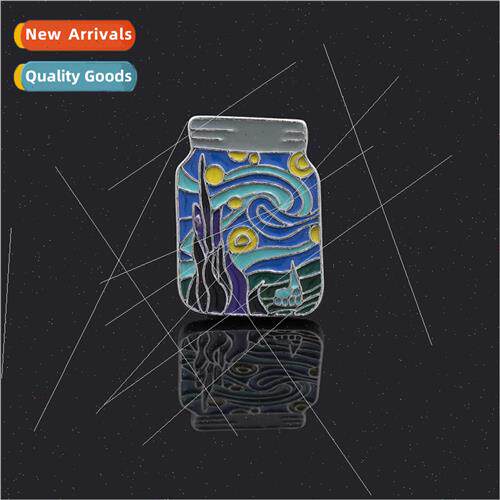 Van Gogh painting dream starry sky cartoon alloy pins commem