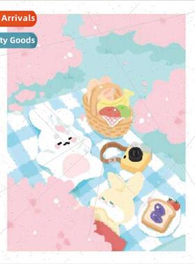 Korea BM-116 Cute Rabb Cherry Blossom Picnic Sticky Note Boo