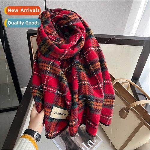 Senior sense plaid scarf fall winter scarf new wild Korean