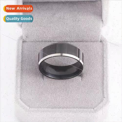 Fashion Trend Stainless Steel Men ngle Wide Face Ring Person