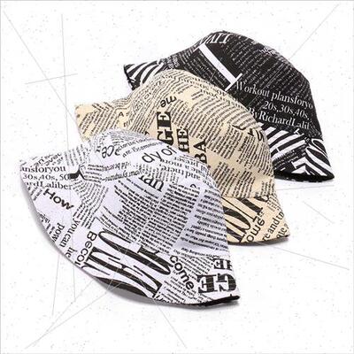 Hat female spring summer fashion chic newspaper fisherman ha