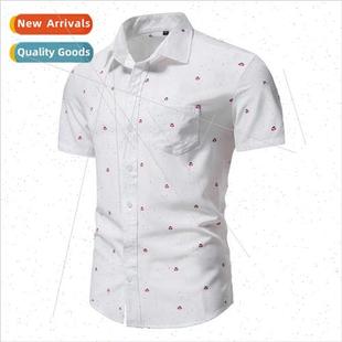 men fashion sleeved new shir short size beach 2022 business