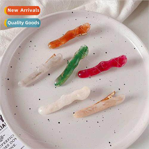 Korea simple irregular acrylic wave hair clip new retro side