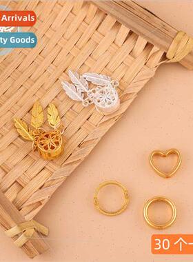 Gold-plated silver love heart wrapped beads ring set ring dr