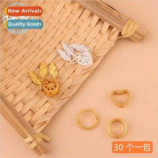 Gold-plated silver love heart wrapped beads ring set ring dr