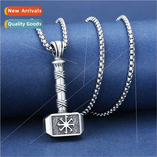 Nordic Viking Thor Hammer Pendant Men Hip Hop Necklace Punk