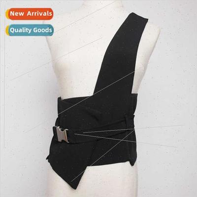 Europe unique one-shoulder straps  women black waist seal dr