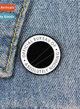 Round Enameled Black Whe Brooch  Bureau Absolutely Nothing P