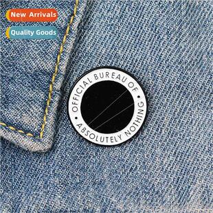 Round Enameled Black Whe Brooch  Bureau Absolutely Nothing P