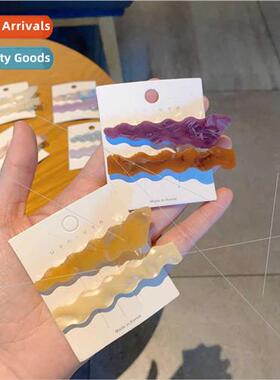 Set 2 sets hair clips oil painting sense duckbill clip broke