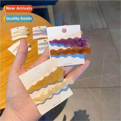 Set 2 sets hair clips oil painting sense duckbill clip broke