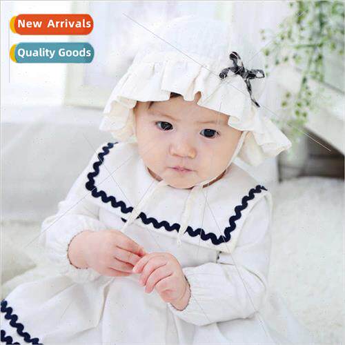 2018 new Korean  plaid bow fish husbbasin hat children lace