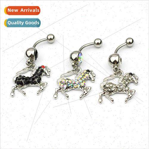 Piercing jewelry alloy diamonds navel ring navel stud Horse