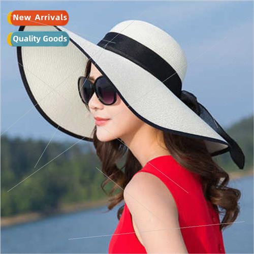 Hat female summer sun hat sunscreen straw hat foldable beach