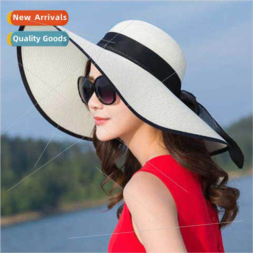 Hat female summer sun hat sunscreen straw hat foldable beach
