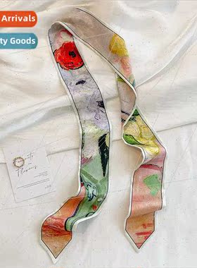 Spring summer new ins pointed foot oil painting small belt T