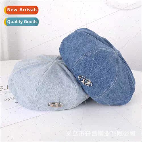 Cowboy beret female new fashion metal label hundred lerary p