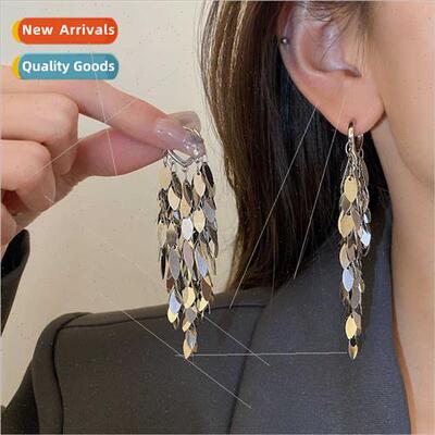 New leaves wheat ears sequins tassel earrings fashion earrin