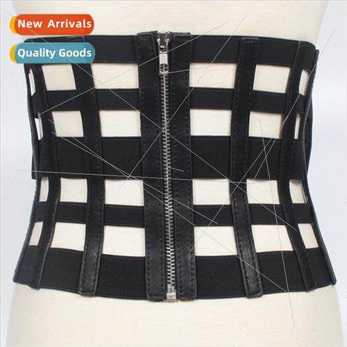 Korea ladies elastic hollow wide belt super wide waist seal