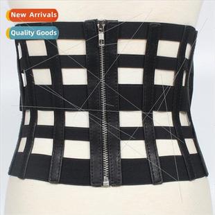 hollow seal ladies waist Korea super wide elastic belt