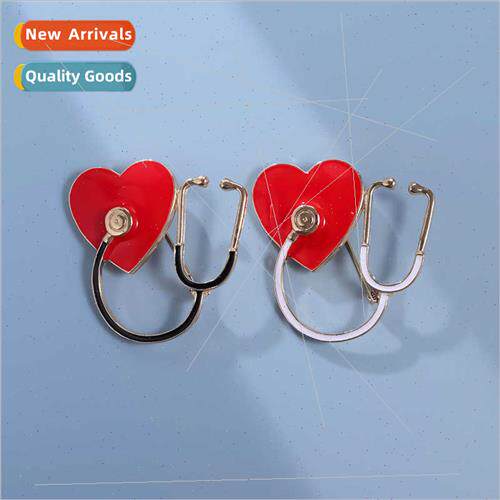 Personalised fashion heart wh diamonds stethoscope shape geo