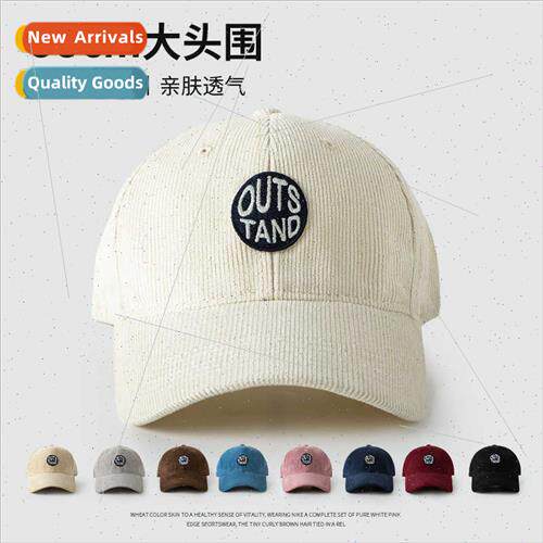 Big head circumference baseball cap corduroy warm cold fall