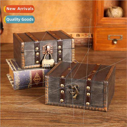 Vintage wooden box do old gray box jewelry documents storage
