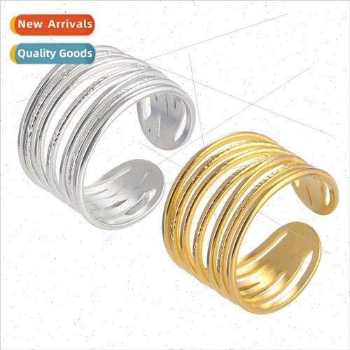 2023 new refined cross open ring stainless steel jewelry fas