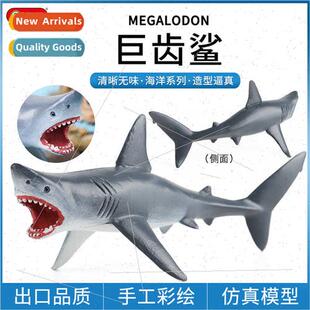 marine toys ornament megalodon shark model whe Solid great