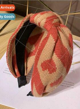 Autumn winter new Korean simple headband knted woolen knotte