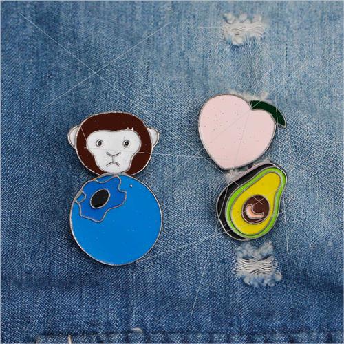 Cartoon jewelry creative animal brooch monkey blueberry peac
