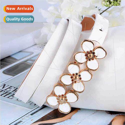 Korea popular flower plate buckle belt ladies body shaping t