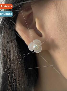 Whe pearl flower earrings sweet fever earrings delicate flow